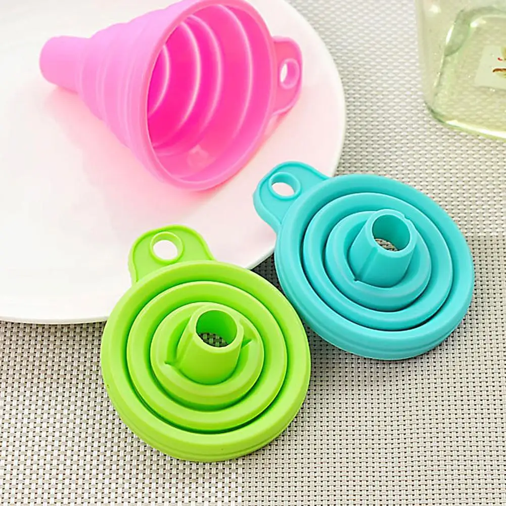 1 шт. складная силиконовая мини воронка для кухни|hopper kitchen|mini silicone gel foldablefunnel hopper |
