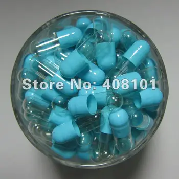 

Free shipping (5,000pcs/lot) cap and body separated 1# blue/transparent capsule,hard capsule,empty capsule,gelatine capsule