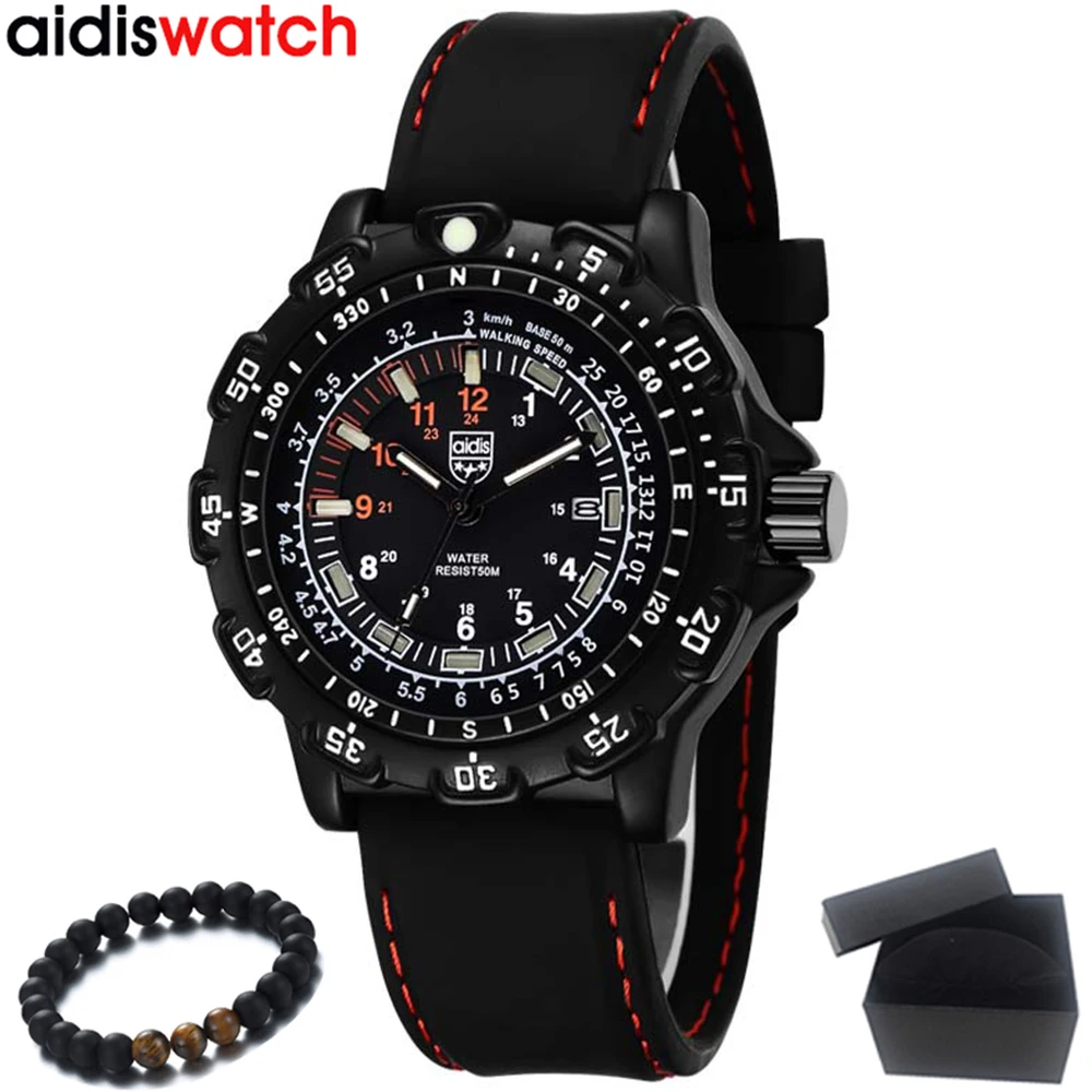 Top Luxury Brand AIDIS Mens Watches Cool Sports Military Watches