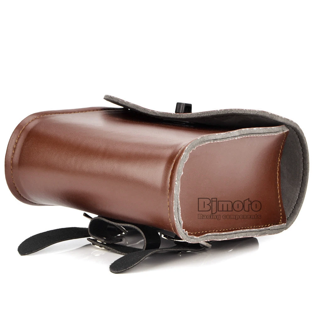 Universal Motorcycle Saddle Luggage Leather Bag Storage For Harley (6)
