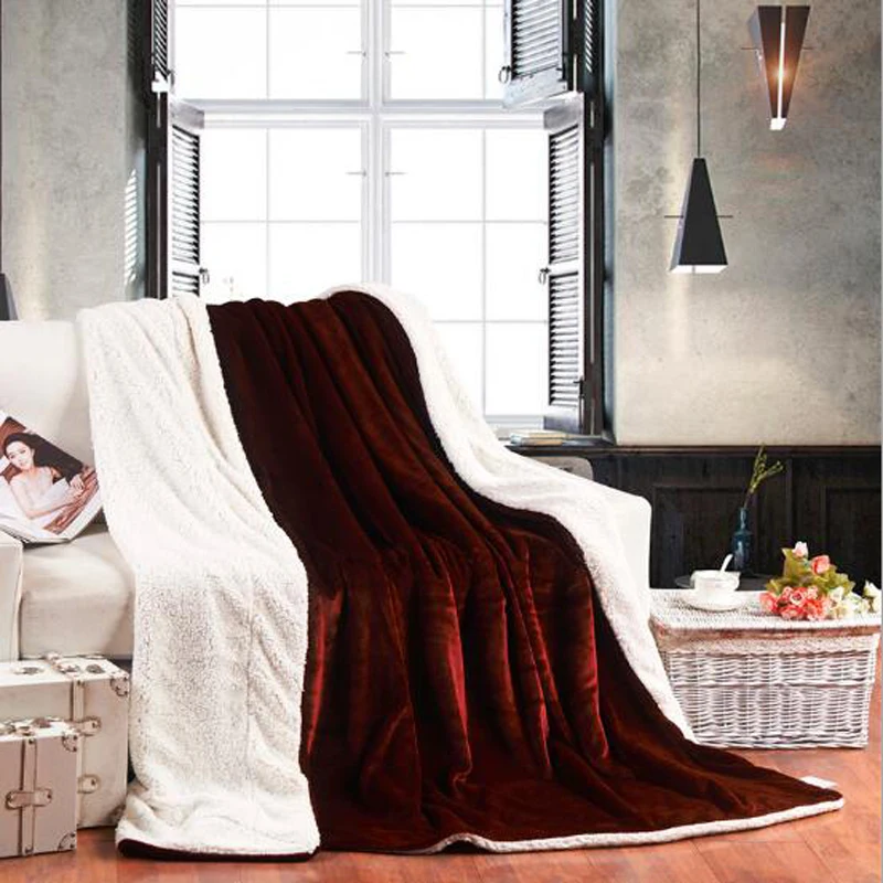 7 цветов зимнее шерстяное одеяло Ferret кашемировое одеяло теплое одеяло s флисовое клетчатое супер теплое мягкое одеяло на диван-кровать