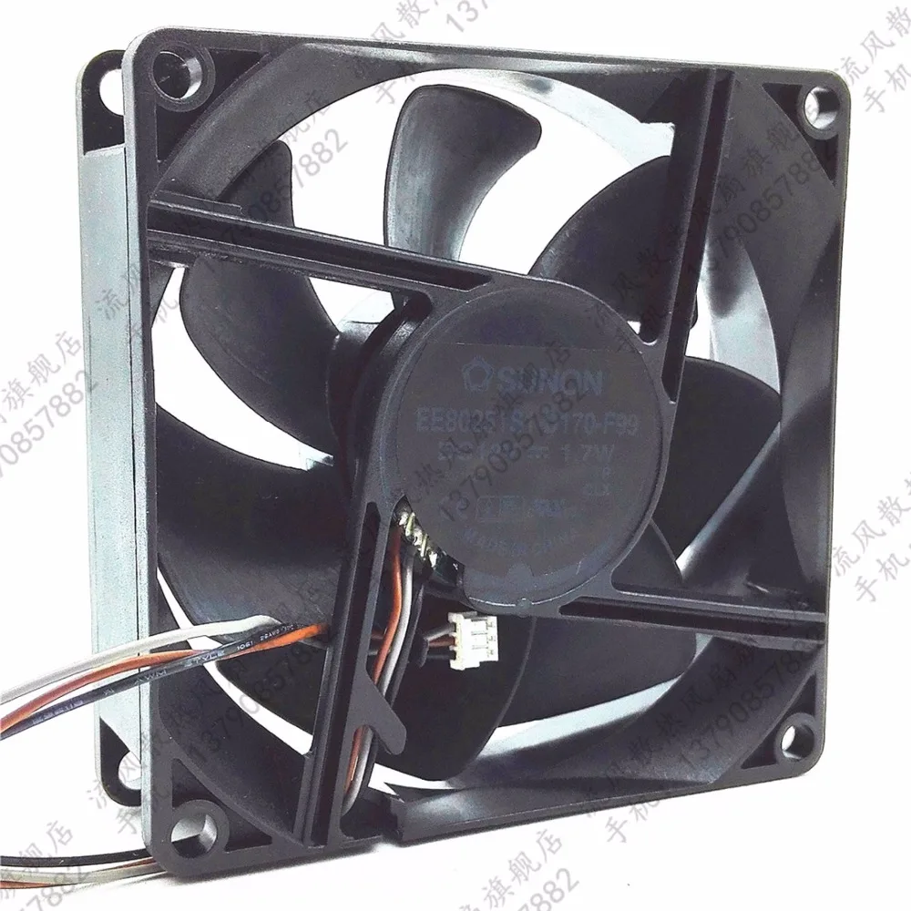 

EP6127A fan For Sunon Cooling fan EE80251S1-D170-F99 DC 12V 1.7W 3-pin 3-pin connector 80mm 80x80x25mm Server Square fan