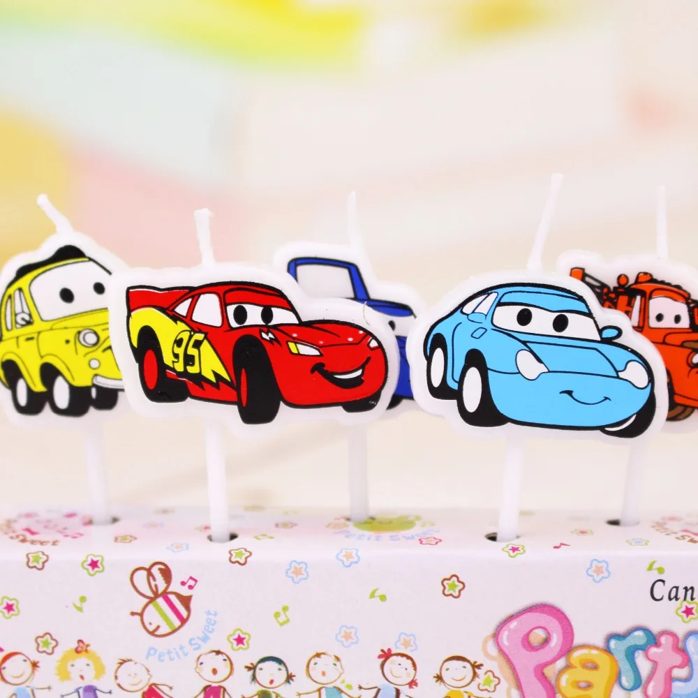 Kartun Mobil Kue Ulang Tahun Lilin Dekoratif Untuk Dekorasi Kue