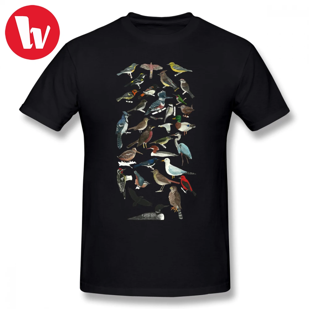 Bird Fanatic T Shirt Cartoon Print T Shirt Men Cotton Casual Tshirt