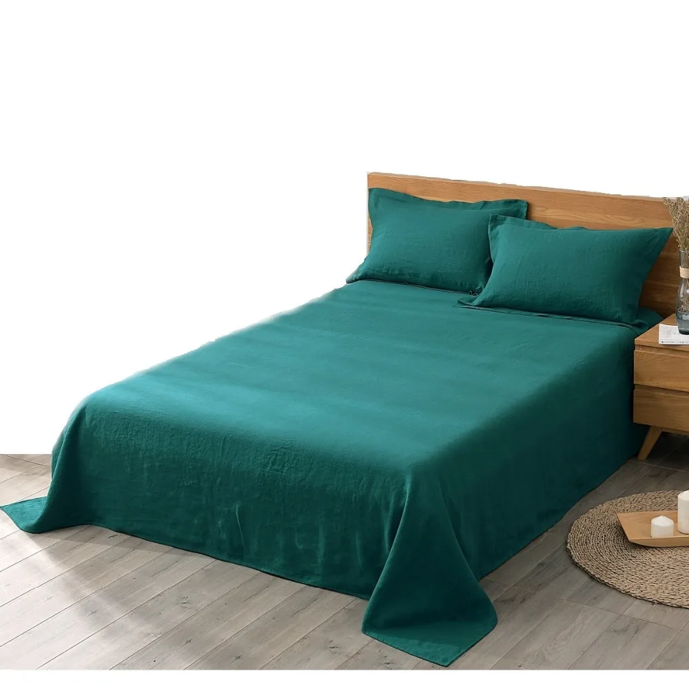 

Heavy 100% Pure Linen Flat Sheets sets soft 185gsm linen made
