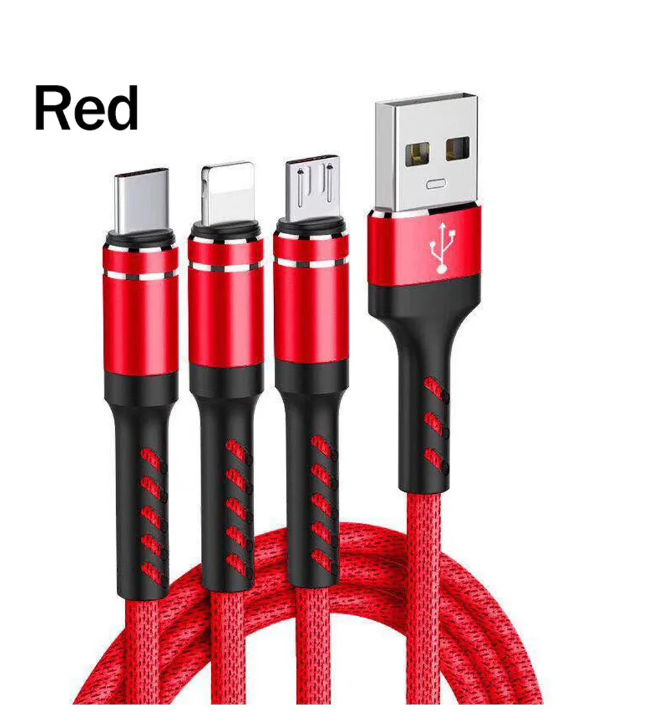 Usb-кабель YKZ для быстрой зарядки 3А 3 в 1 кабель для мобильного телефона для зарядки Microusb type C для samsung Xiaomi кабель для iOS 12