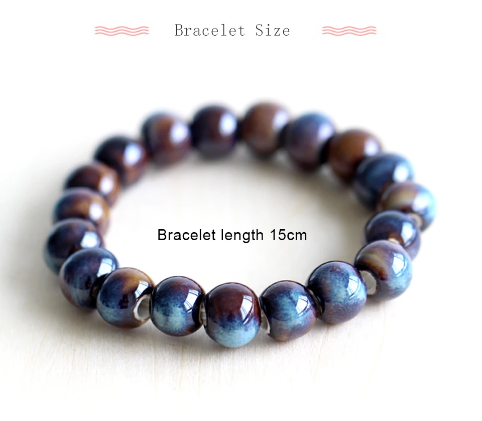 Women Lucky round bead Strand Bracelets Round Shape Handmade Ceramic Bangles Boho Style Beaded Bracelet Girls Birthday Gift (3)