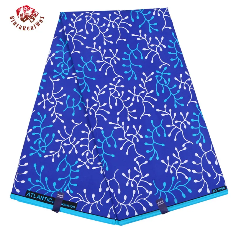 

2019 Polyester Wax Prints Fabric 2019 Ankara Binta Real Wax High Quality 6 yards African Fabric for Party Dress FP6123