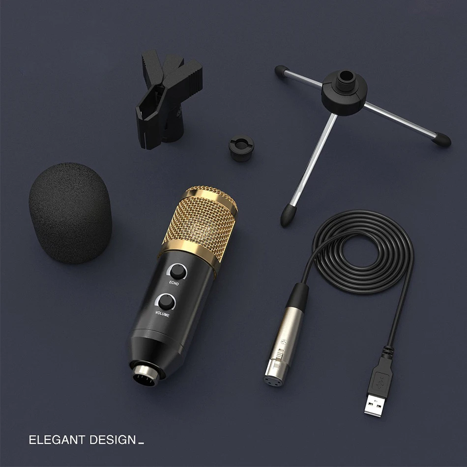 Kexu профессиональный микрофон для записи Usb Plug & Play конденсаторный с ударным Moun