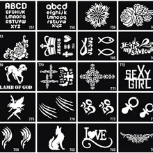 10 шт шаблон для татуировок звезда Ангел Роза трафарет Живопись тело искусство