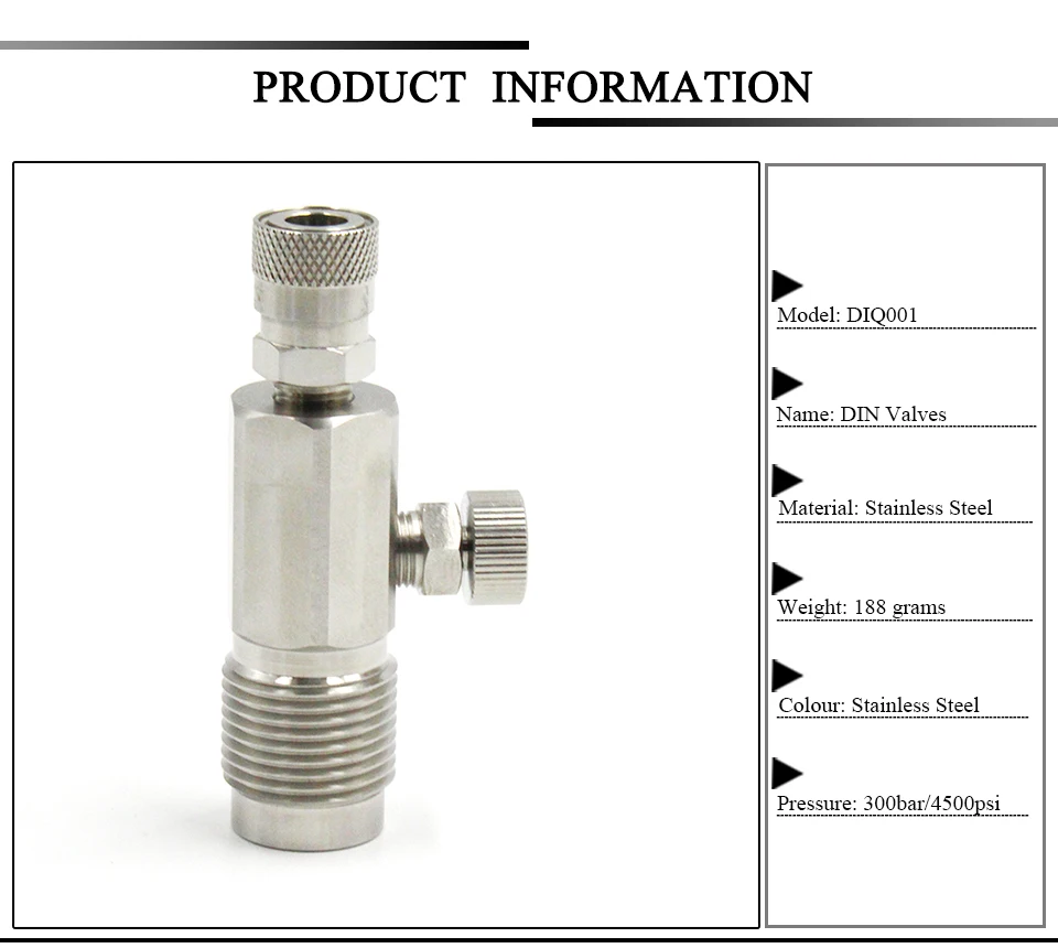 Qupb Новый 300bar din Клапаны воздуха винтовка заполнения w/quick disconnect Нержавеющая сталь diq001