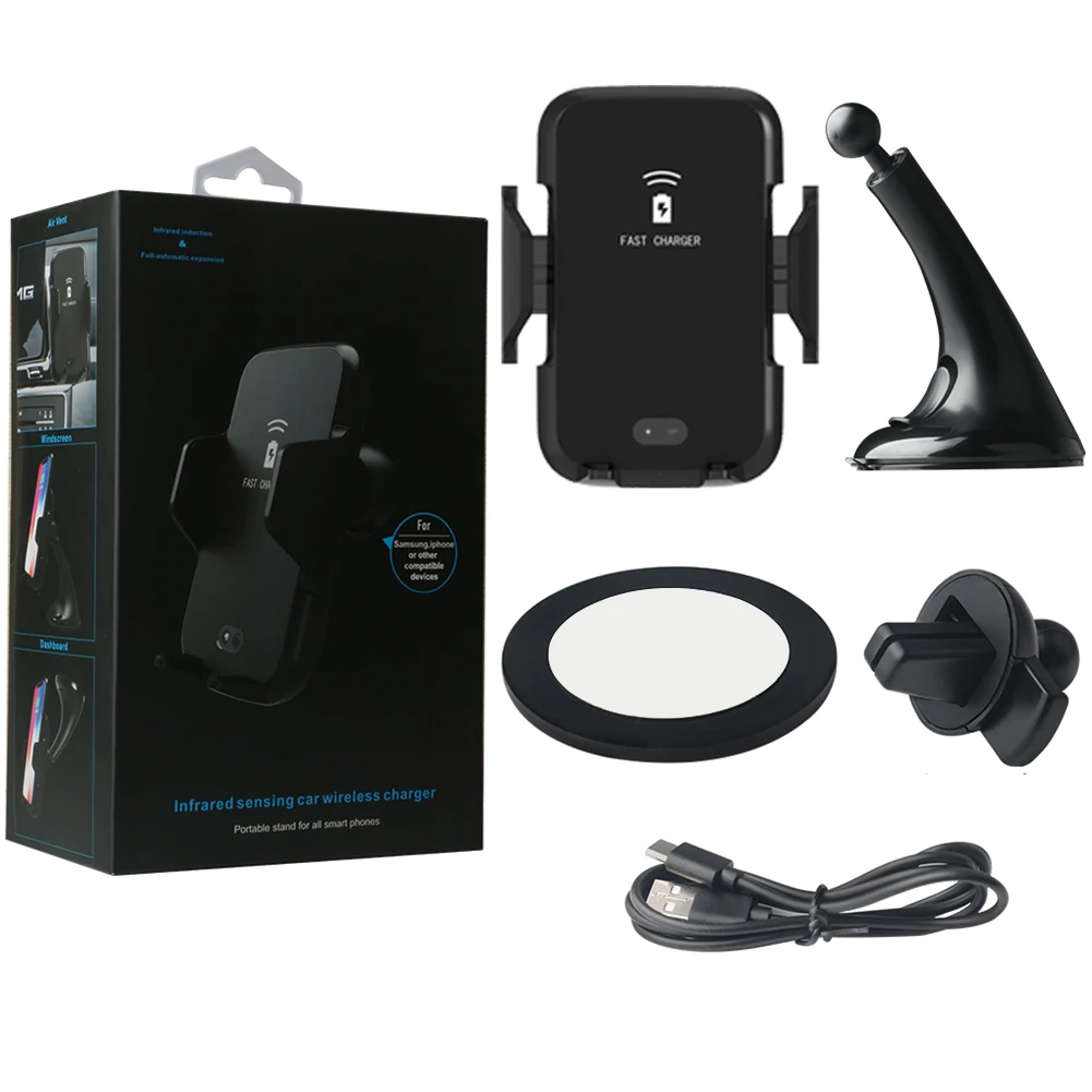 

Centechia Car Charger Automatic Clamping Air Vent Phone Holder Charging Mount Bracket For iphone Android