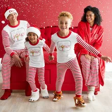 Комплекты одинаковой одежды для семьи Рождественская одежда для сна для взрослых, женщин, мужчин и детей, одежда для сна, пижамный комплект, футболка, набор длинных брюк