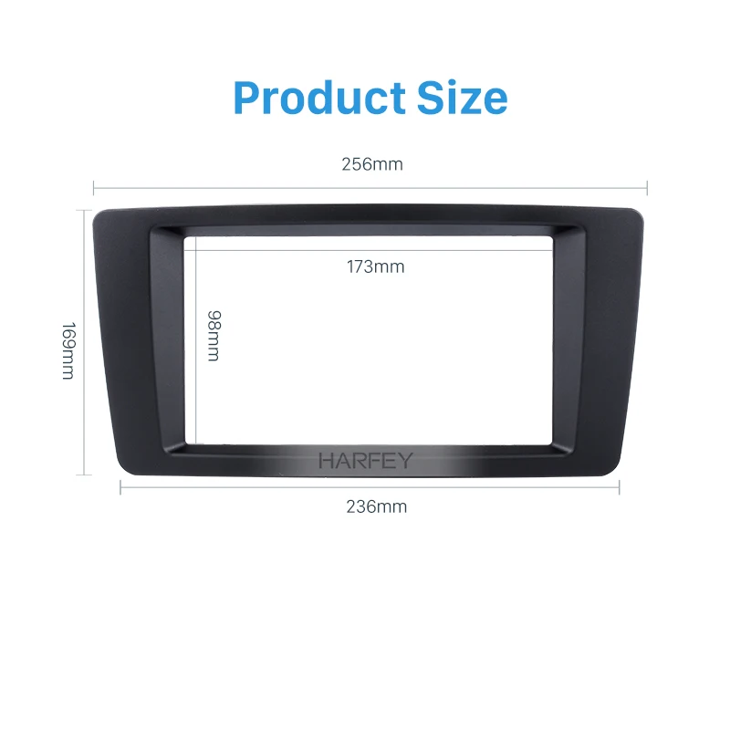 Harfey черный 2 Din Автомобильная рамка для приборной доски 173*98 мм набор для монтажа приборной панели для Skoda Octavia Laura Yeti 2007 монтажный комплект