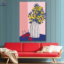 DIY цветные картинки по номерам с цветами желтый цветок иллюстрация Картина Рисунок по номерам Обрамленный дом