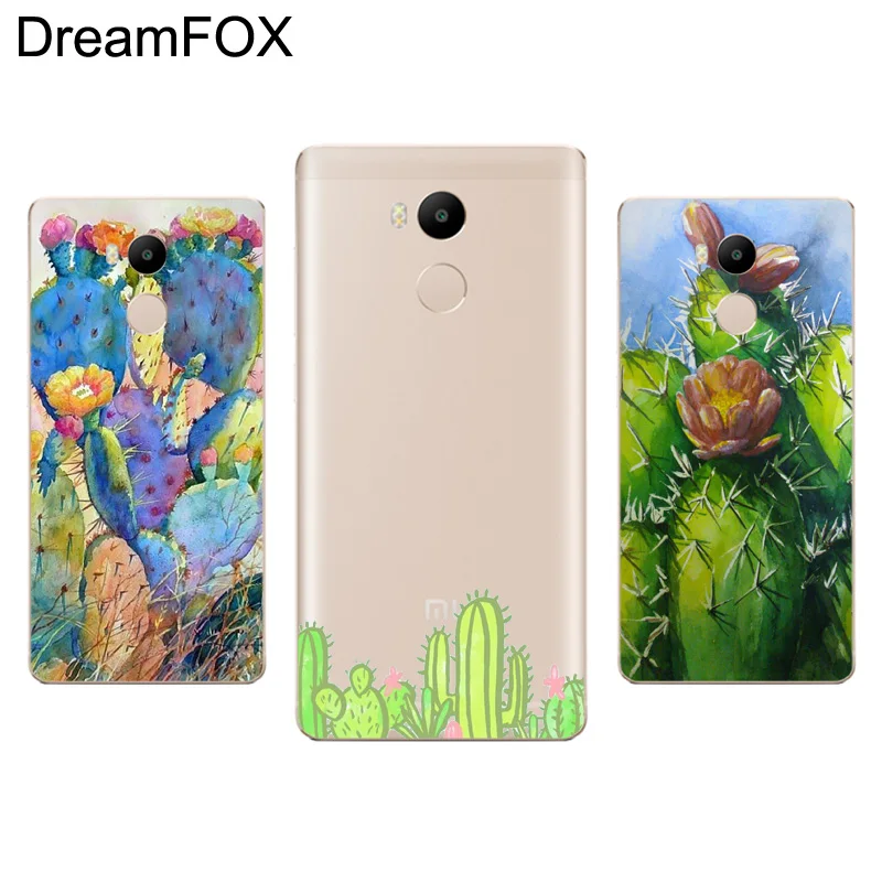 DREAMFOX M150 Мягкий силиконовый чехол из ТПУ с изображением цветка кактуса для Xiaomi Redmi