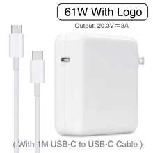 61W USB-C Power Adapter Type-C PD Charger With 1M USB-C Charging Cable For Latest Macbook pro 13 inch A1706 A1707 A1708 A1718