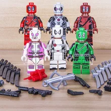 60 шт. 0256-0261 Супер Герой Персонаж Гвен зеленые игрушки Deadpool совместимые l строительные блоки детские игрушки, строительные блоки