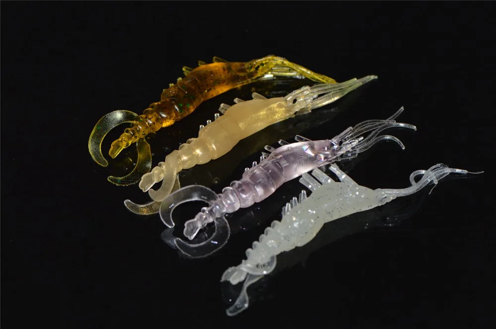 Spinpoler 85mm3g Fishing Lure Shrimp 10pcsLot Artificial Shrimp Saltwater Freshwater Bass Fishing Soft Baits Fishing Tackle  (9)