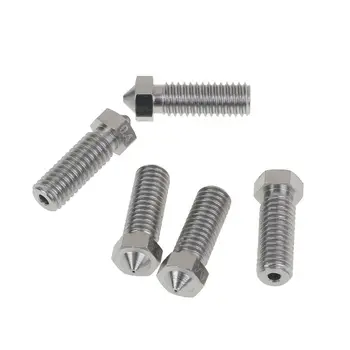 

New 5Pcs 3D Printer Parts All Metal Volcano Stainless Steel Nozzles For 3D Printer 0.4mm For 1.75mm Extra Lengthen M6 Nozzles