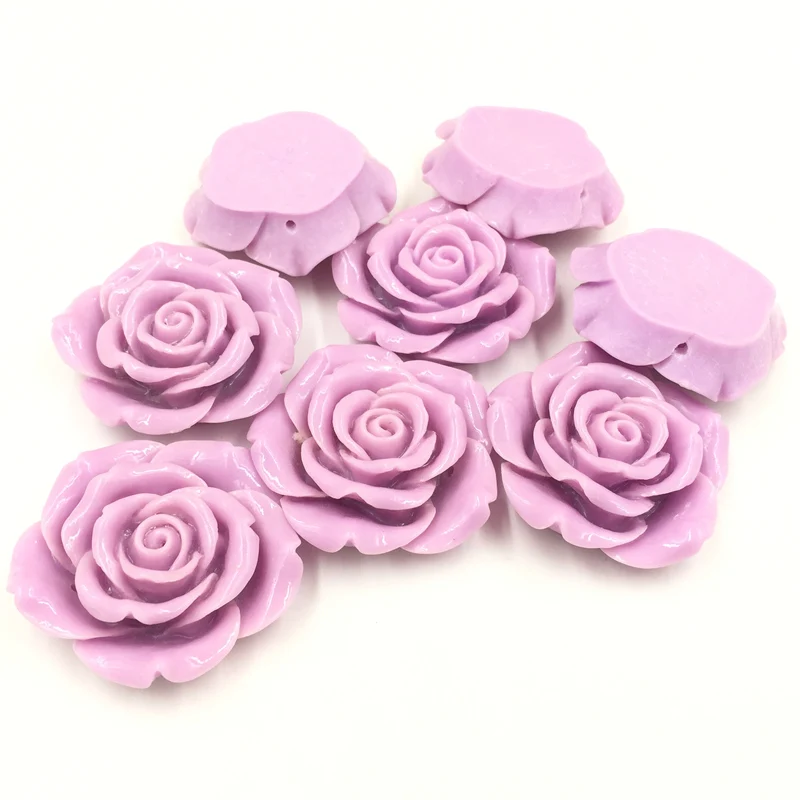 

5Pcs Dome Seals Cabochons Cameos Luggage Ornament Purple Rose Flower Resin Crafts DIY Findings 43mm