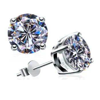 

0.5CT/Piece Earrings Classic Stud Simulate Diamond Earrings Sterling Silver White Gold Plated Earring Wedding Earring for Women