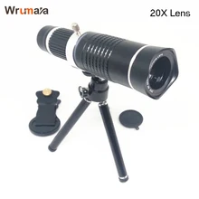 Wrumava кружевной калибр 4 K объектив камеры высокого разрешения Универсальный 20X телескоп зум телескоп объектив мобильного телефона для смартфонов iPhone Xiaomi