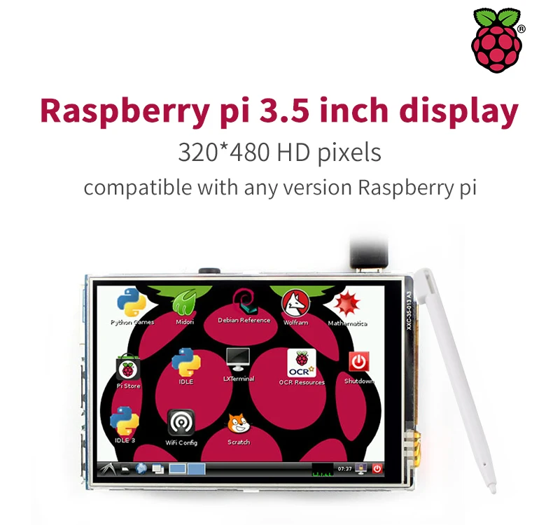 3,5 дюймов TFT ЖК-дисплей сенсорный экран монитор для Raspberry Pi 3 2 Модель B Raspberry Pi 1 Модель B+ 480x320 RGB пикселей с чехлом