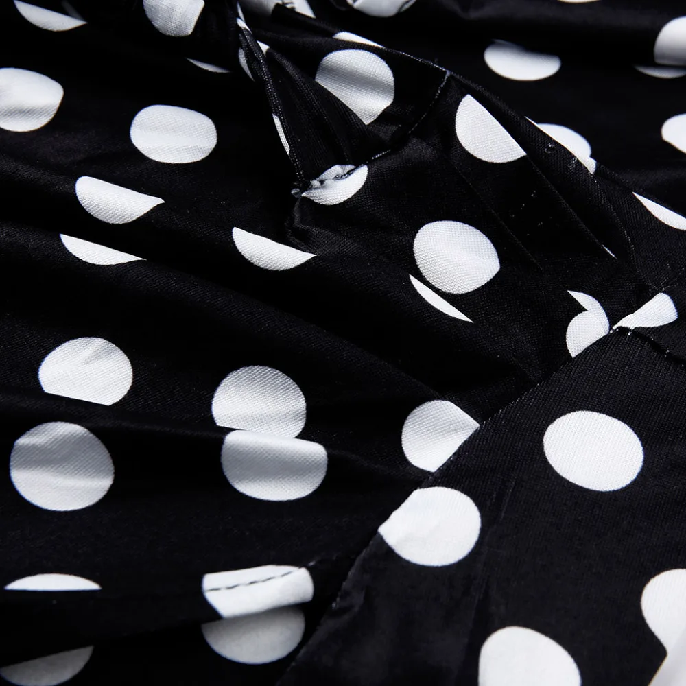 2019 woman summer fashion polka dot print beach dress long V-neck sleeveless casual beach dress plus size dress cover up 40J3 (5)