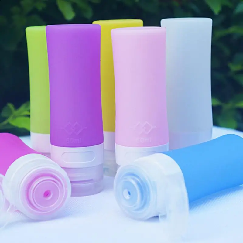 1Pc women's Travel Refillable Bottles Silicone Skin Care Lotion Shampoo