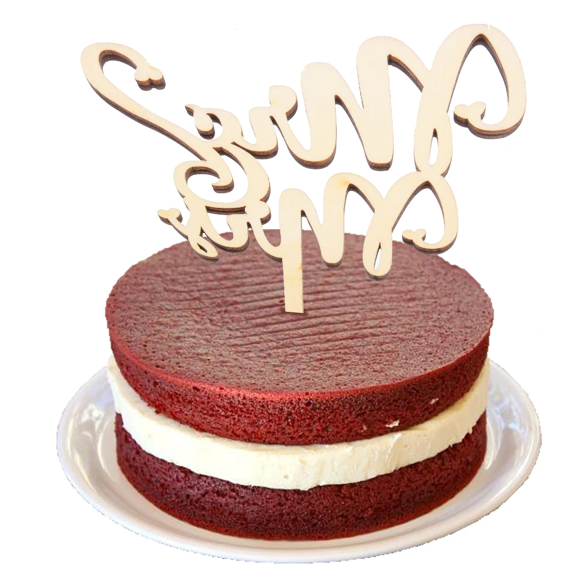 1PC Mr and Mrs Cake Topper Wedding Cake Topper Laser Cut Wood Letters For DIY Party Decorations  Supplies