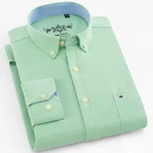 Новая однотонная Повседневная рубашка из ткани «Оксфорд» Мужская рубашка с линялым эффектом тонкая Молодежная Модная рубашка мужская хлопковая рубашка QC085