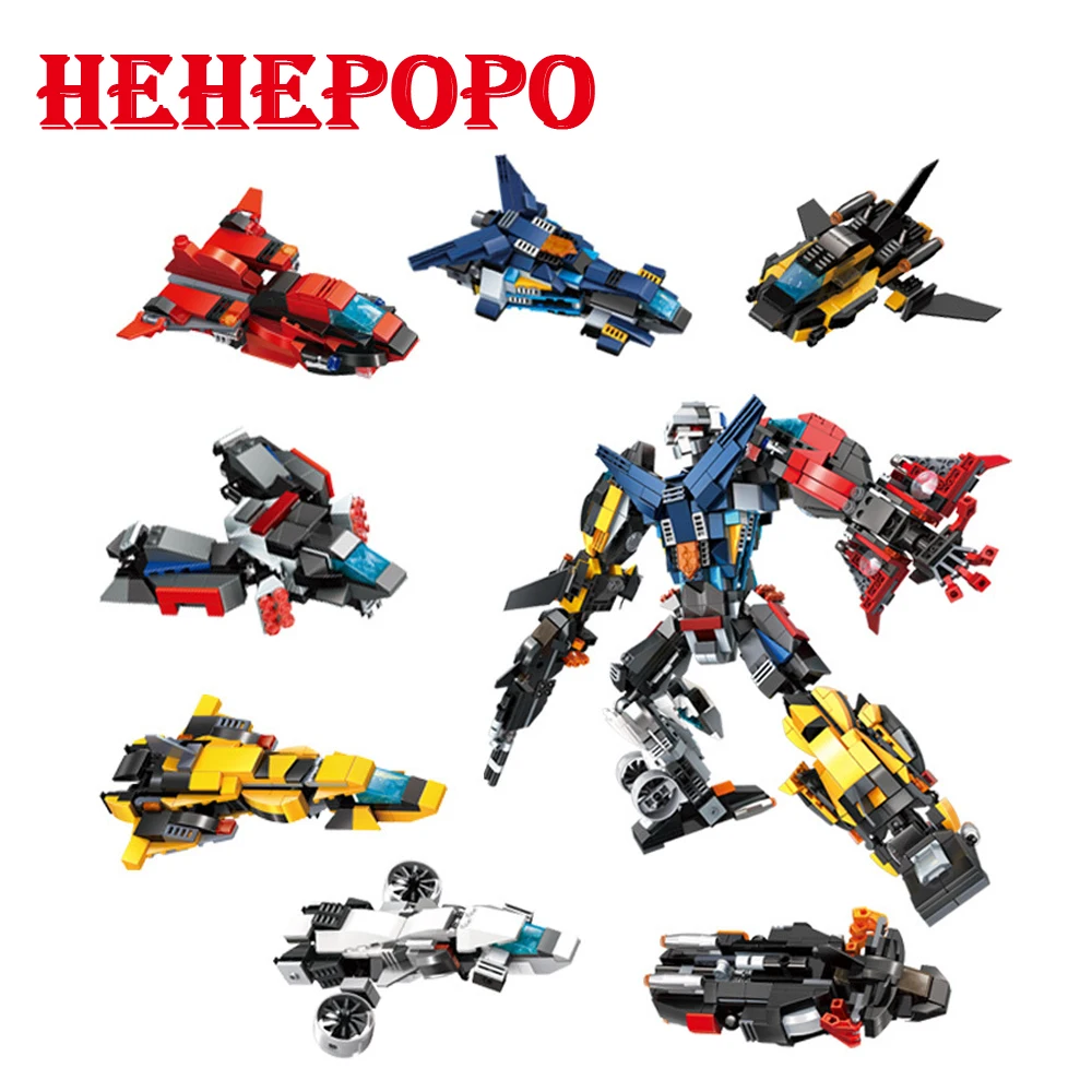 

2018 New 139-193 pcs. 7 Types Shape Shifting Robot Series Mini Assembled Bricks Deformed Robot Combinations Building Blocks Toy
