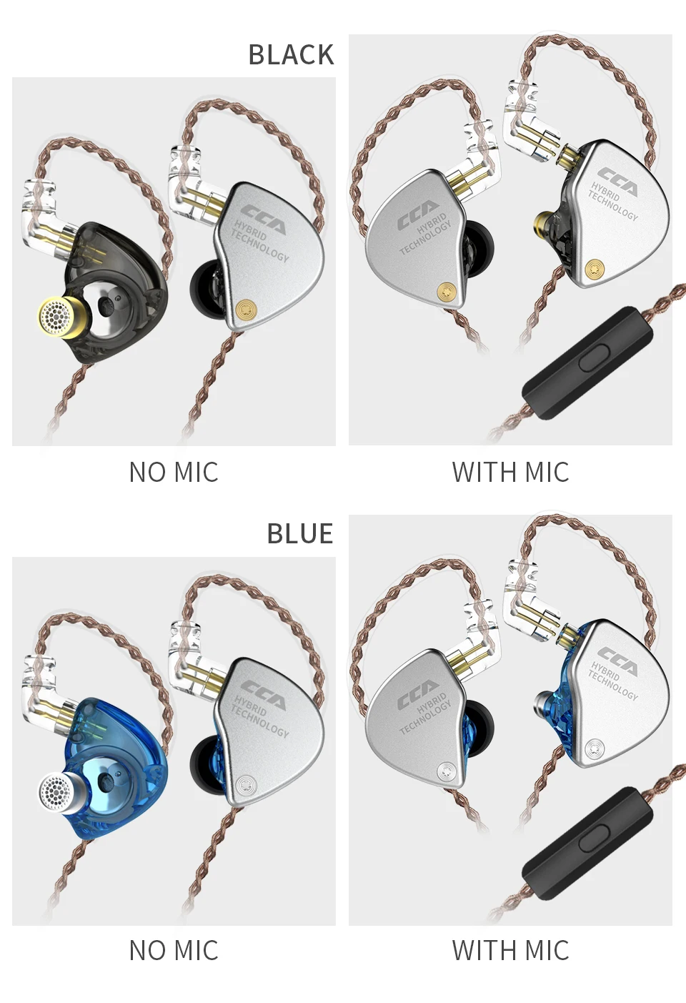 CCA CA4 1BA+ 1DD Гибридный в ухо наушник HIFI монитор Спорт Бег этап IEM 2 Привод гарнитура съемный 2Pin кабель CCA C10