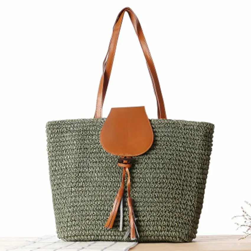 

The new European and American style grass knit women's shoulder bag shoulder bag beach bag leisure package