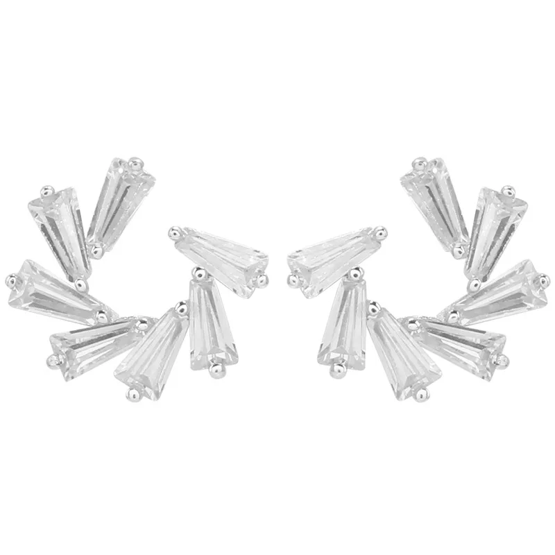 

2019 New Design Crystal Geometric Irregular Stud Earrings 925 Sterling Silver Stud Earrings For Women Free Shipping Brincos