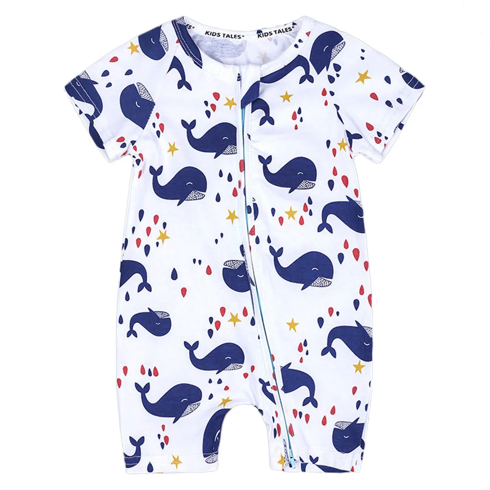 Free Shipping Toddler Infant Baby Boys Cartoon Whale Print Short Sleeve