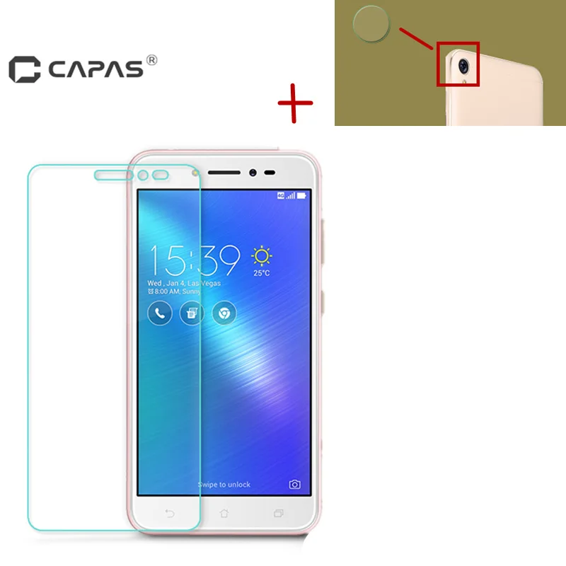 

CAPAS for Asus Zenfone Live ZB501KL/ Zenfone 3 Go Front Tempered Glass Back Camera Screen Protector Transparent Protective Film