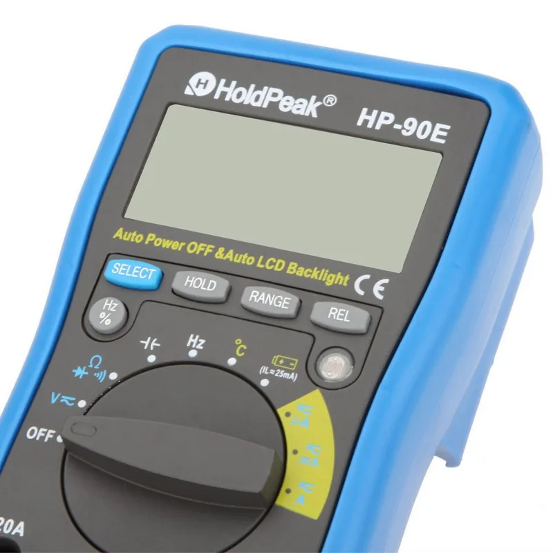 HoldPeak HP-90E Digital Multimeter Auto Range DMM DC AC Current Voltage Resistance Frequency Capacitance Temperature Meter