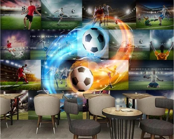 

beibehang 2017new Stereo papel de parede Wallpaper Fashion Personality Fantasy Football Star Flame Photo Wall Bar KTV Background