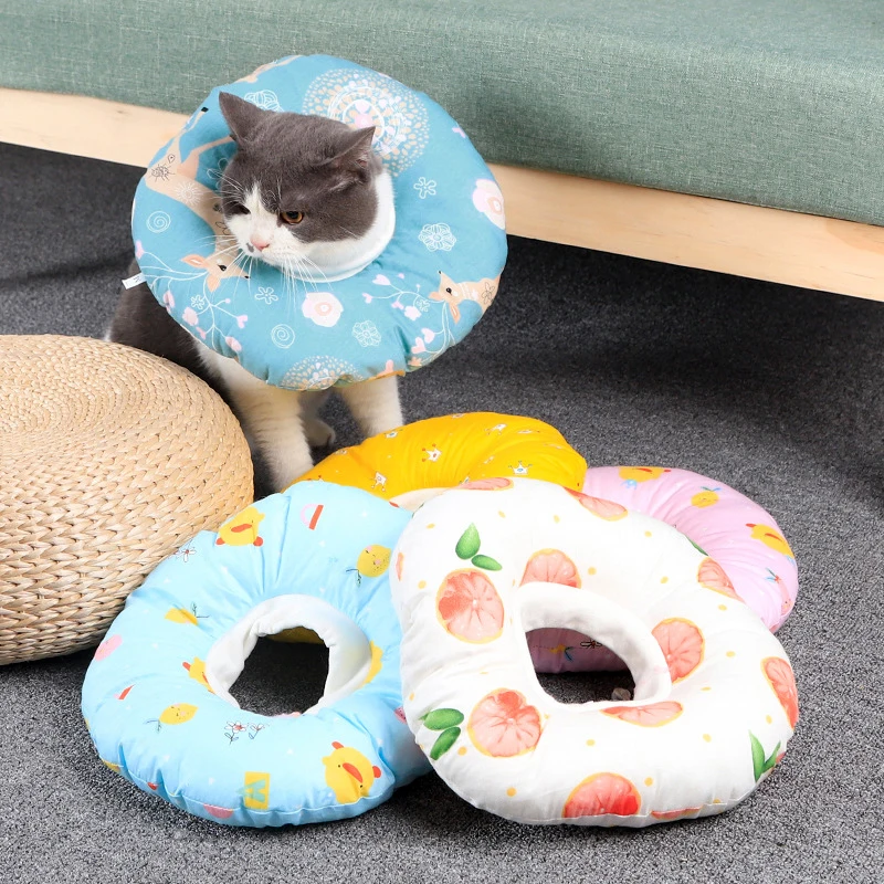 

Printed Elizabeth Protective Dog Cat Collar Cat Breakaway Collar Anti-licking Donut Cats Colllars Pet Sickness Protection Collar