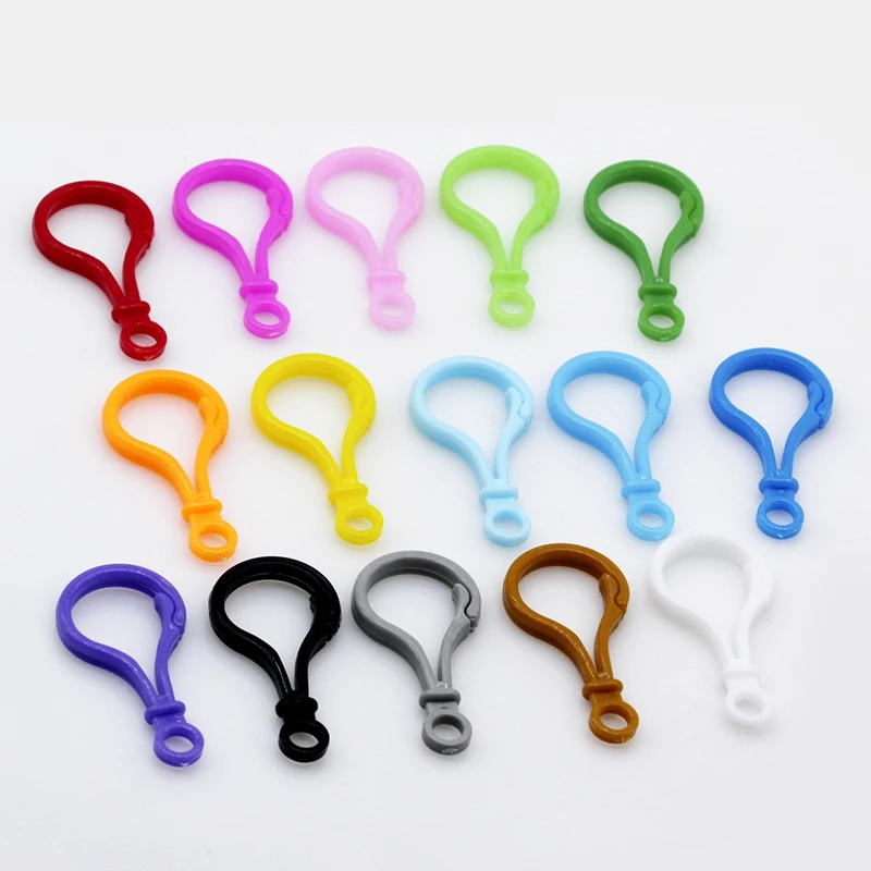 

20p 25x50mm multicolor Plastic Bulb shape lobster Trigger clasps Bag purse Key Ring Hook finding Keychain Jewelry Making Buckle