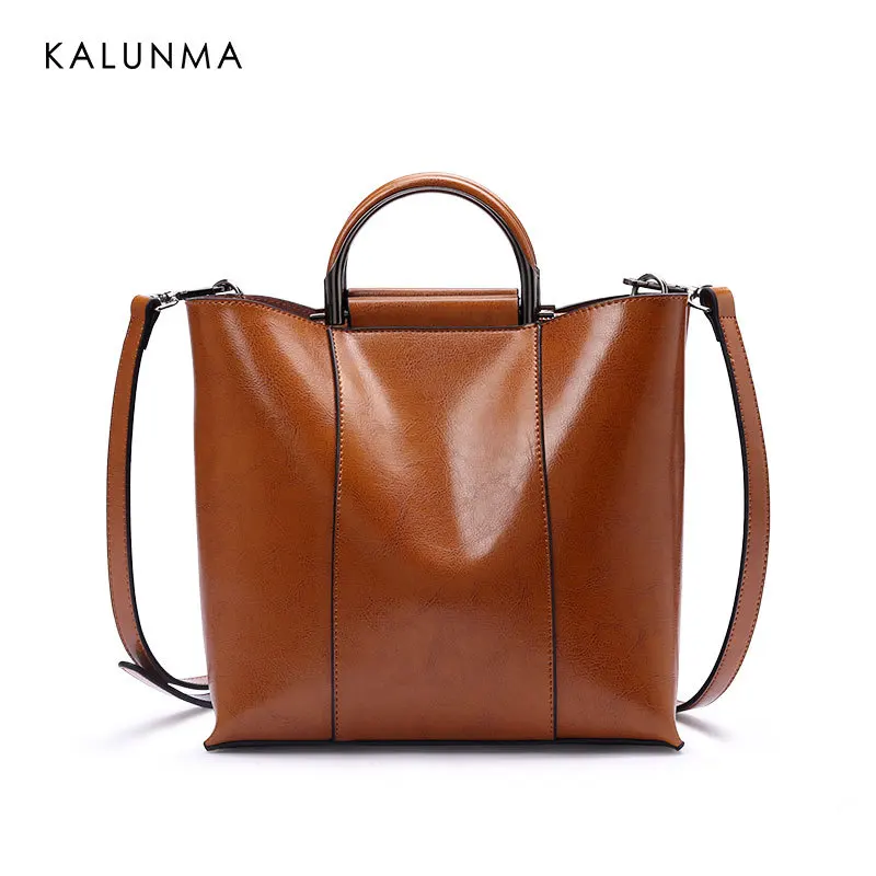 

Fashion Designer Women's Genuine Leather Shoulder Bag High quality Female Causal Totes for Daily Shopping All-Purpose KLM6307