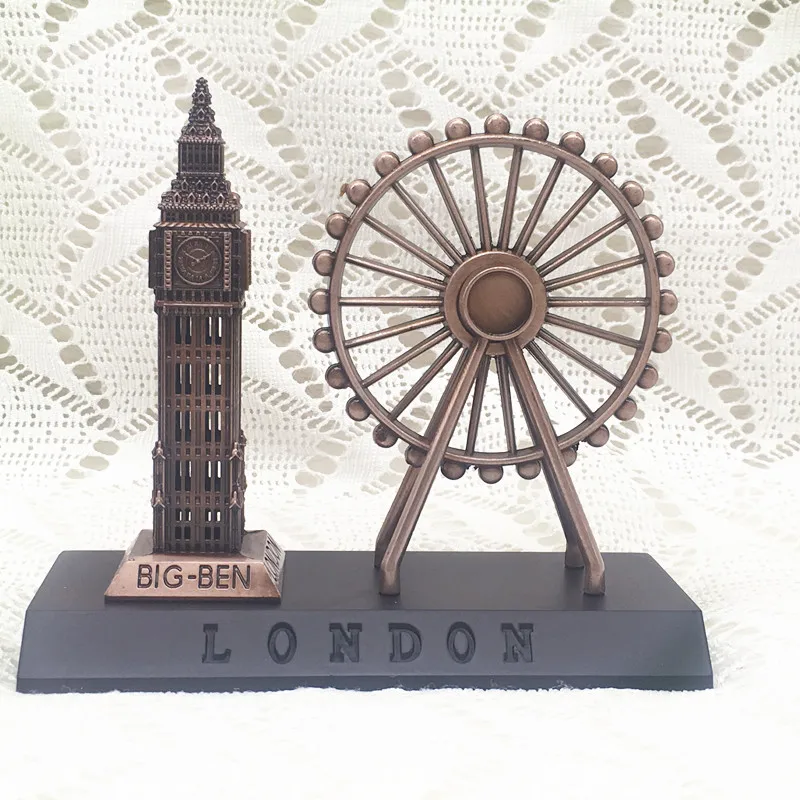 Подарок на день рождения, металлические сувениры для туризма и города, архитектурная модель, украшение стола для дома, Лондонский глаз с Биг-Беном