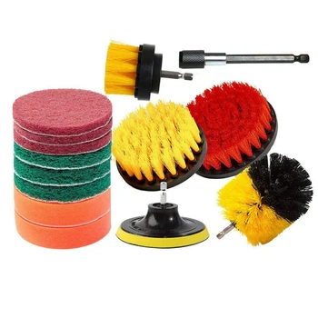 

Drill Bit Set 14 Pieces Drill Brush Scrub Pads Cleaning Brush Woodworking Drill Brush Kit Scrub Pads Sponge Power Attachments