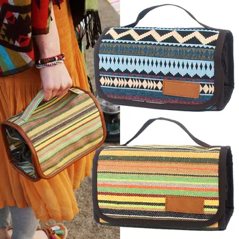 

Fashion Ethnic Style Cosmetic Bag Foldable Travel Wash Bag Large Capacity Zipper Organizer Makeup Bag Portable Outdoor Camping#2