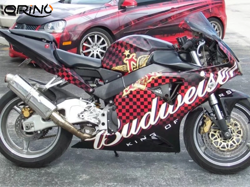 Black Red Chequered Flag Vinyl Film Sticker-6