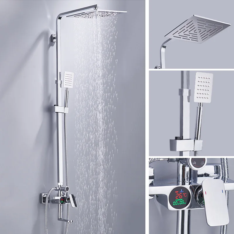 Buy BECOLA bathroom shower set lcd digital display bathtub shower faucet wall