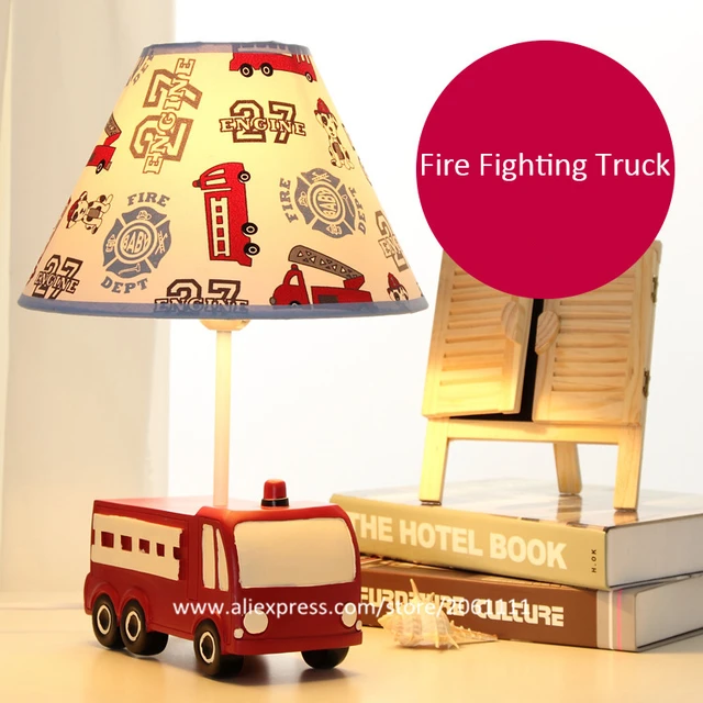 Cartoon Cool Lamps For Boys Rooms Brightness Adjule Desk Lamp Cartoon Cool Lamps For Boys Rooms Brightness Adjule Desk Lamp With Fabric Lampshade Fire Truck Dimmable Table Kids