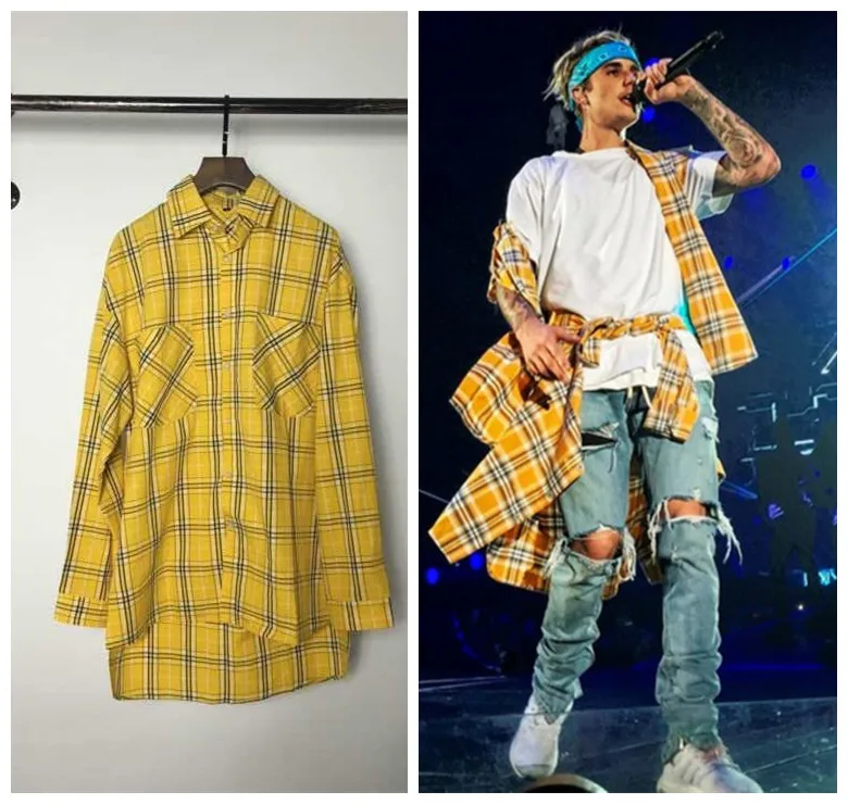 fancy yellow plaid shirt outfit men
13